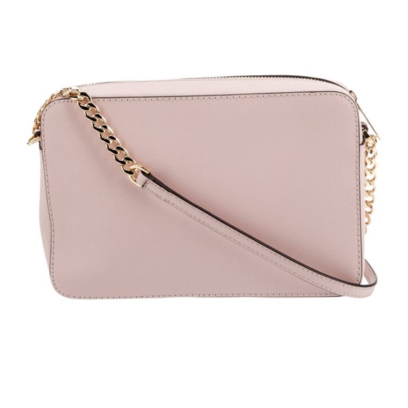 Michael Kors Jet Set Large Saffiano Leather Crossbody Bag POWDER BLUSH - Picture 3 of 6